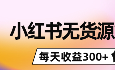 小红书无货源怎么赚钱:0投入起店,无脑图文精细化玩法,每天收益300+-欢迎访问本站